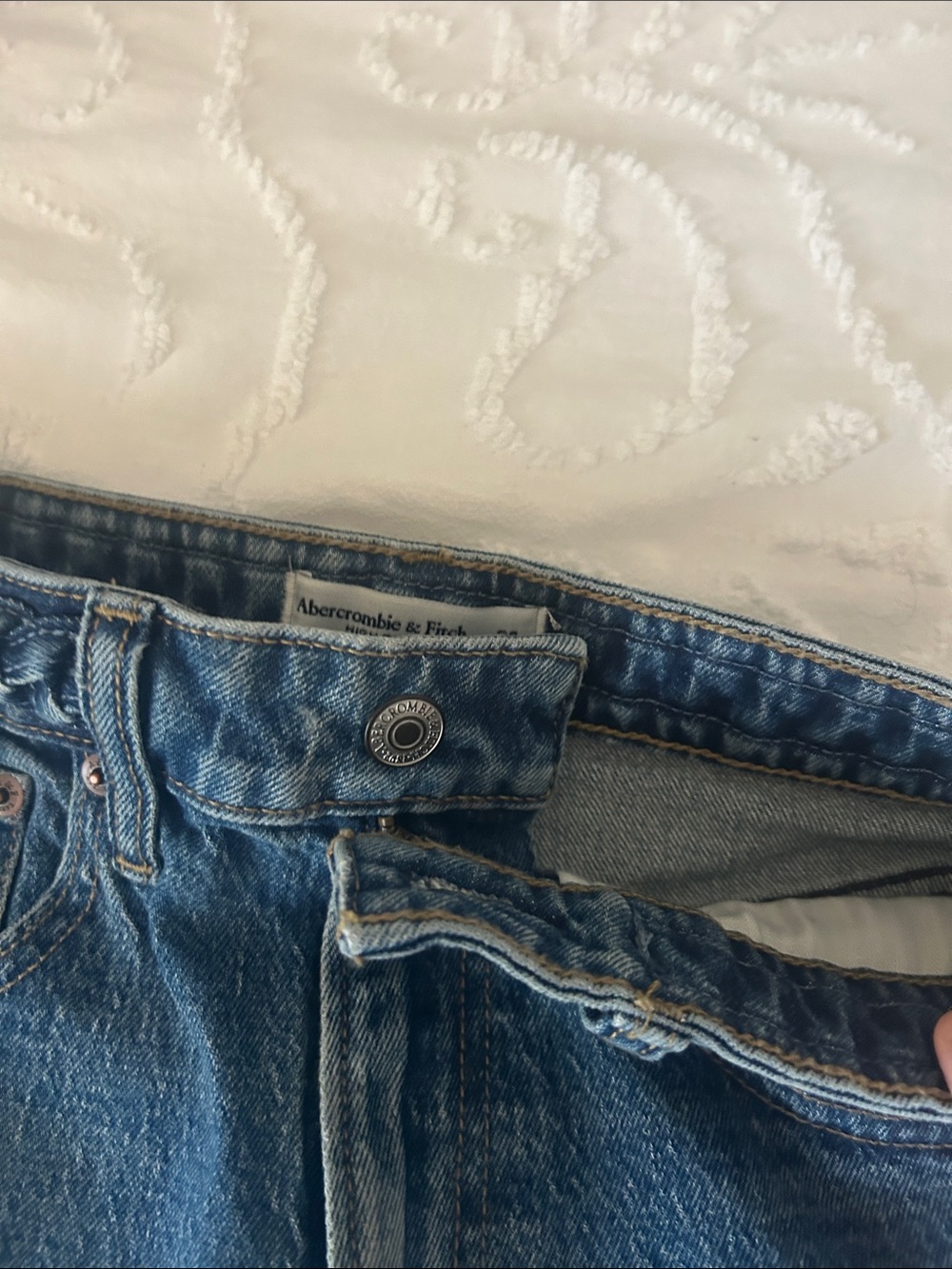 Abercrombie & Fitch Dark Blue Braided-Waist Denim Shorts - Picture 4 of 4
